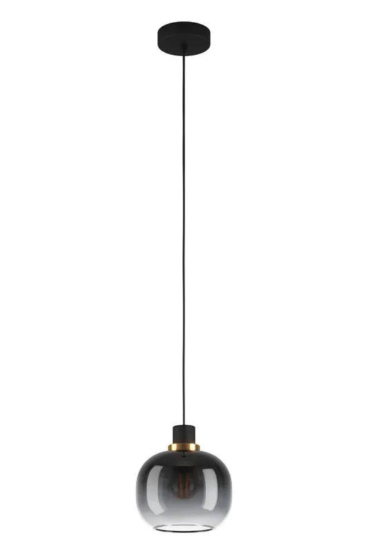 Eglo Unisex Oilella Glass & Metal 1 Light Pendant Light in Black Black One Size female