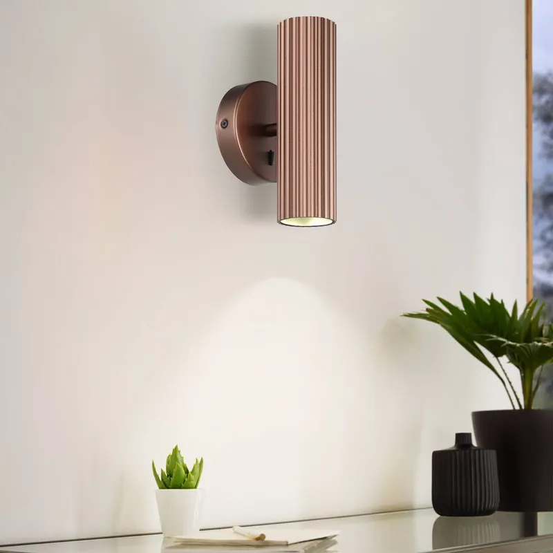 Eglo Portillo Aluminium & Steel Modern Uplight & Wall Down Light, Bronze - Bronze