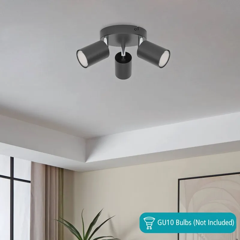 Eglo Reciso-E Black Steel 3-Light Spotlight - Black