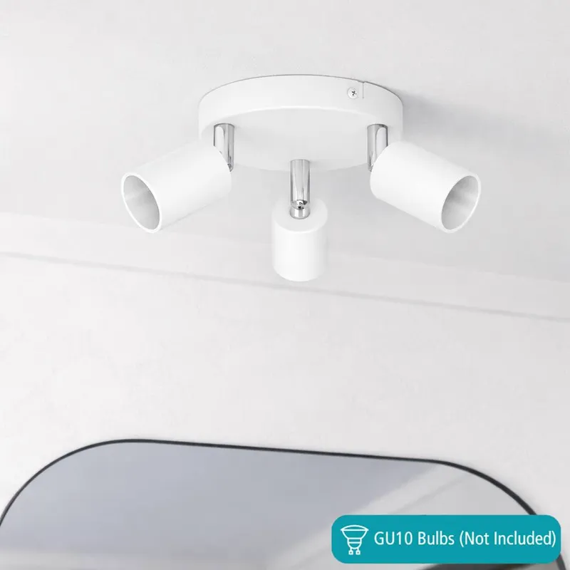 Eglo Stecci-E White Plastic 3 Light Spotlight - White