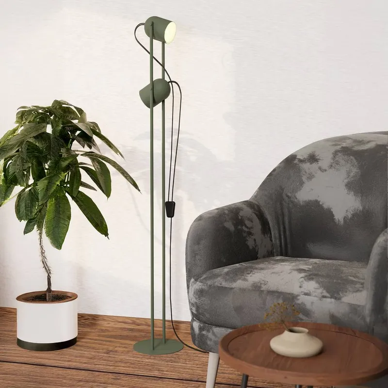 Eglo Tilston Steel Minimalist Floor Lamp, Green Green