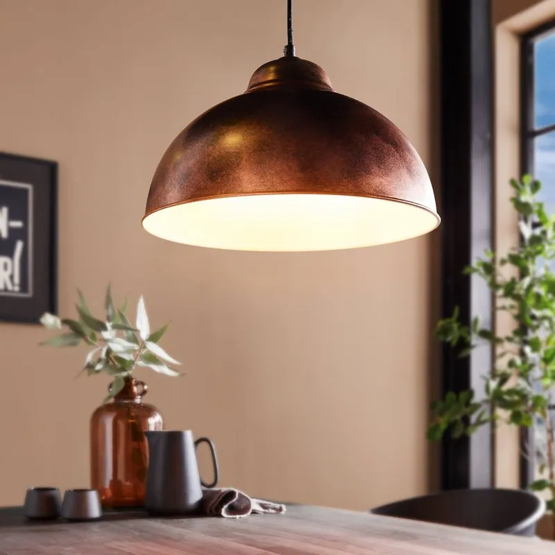 Eglo Truro 2 Antique Copper Industrial Pendant Light Copper