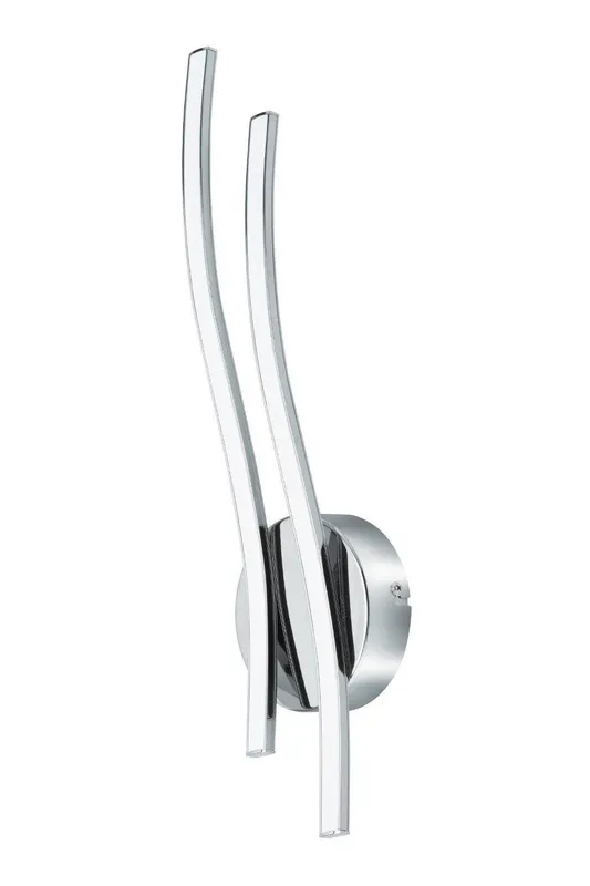 Eglo Valmora Chrome & Clear Metal Integrated LED Wall Light in Metallic Silver - Metallic Silver