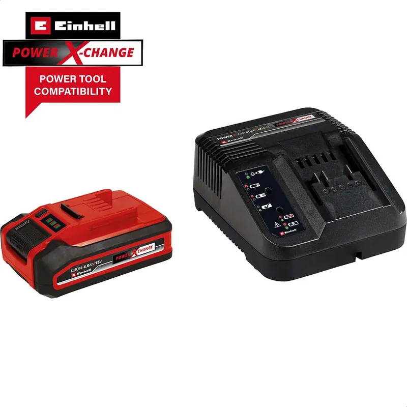 Einhell - 18v 4.0Ah plus Battery + Fast Charger Power X-Change pxc Starter Kit