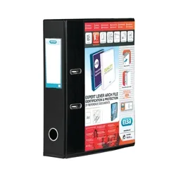 Elba Vision 70mm Lever Arch File A4 Black