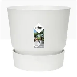 Elho Greenville Round Indoor Pot & Base White 20cm - Pack (5)