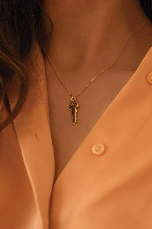 Elk & Bloom Women's 14K Gold Key Necklace - Gold