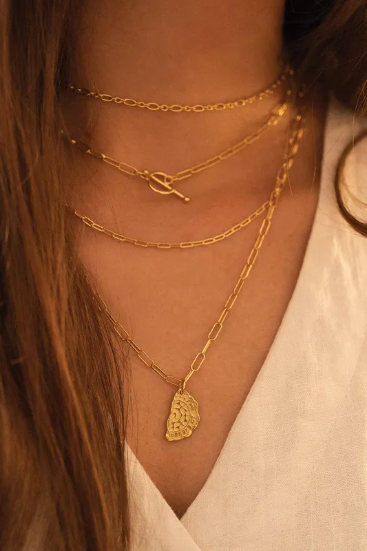 Elk & Bloom Women's 14K Gold Link Chain Minimalist Necklace - Gold
