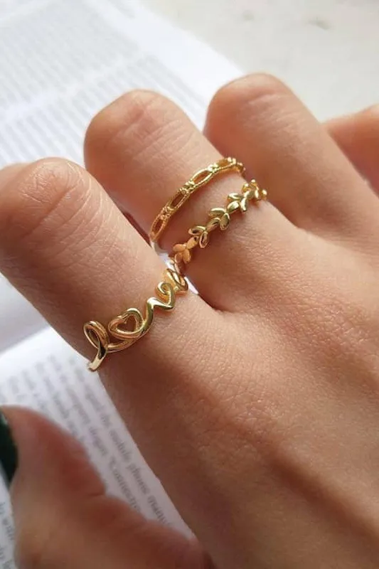 Elk & Bloom Women's 14K Gold Link Ring Gold female