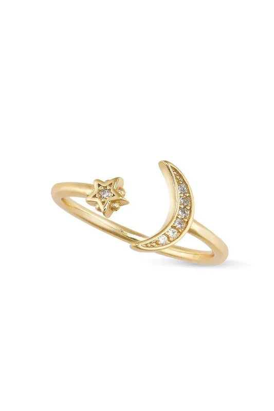 Elk & Bloom Women's 14K Gold Moon & Star Ring Gold female