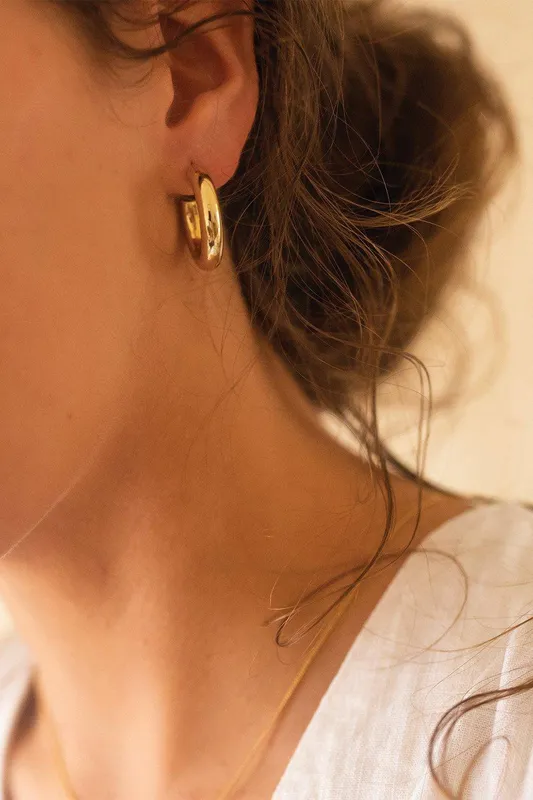 Elk & Bloom Women's Chunky 14K Gold Hoop Earring Gold female