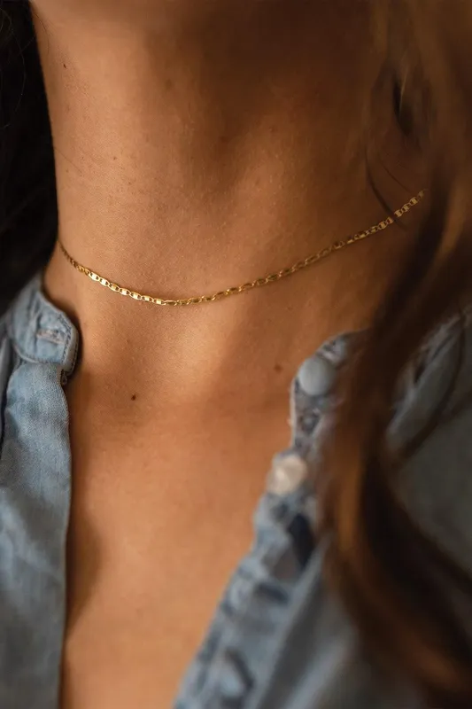 Elk & Bloom Women's Dainty 14K Gold Chain Choker Gold female