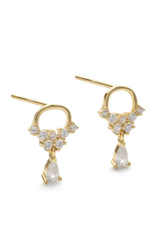 Elk & Bloom Women's Flower Wreath Floral Gold Earrings Gold female