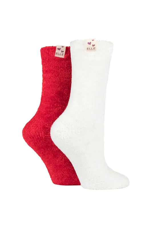 Women's 2 Pair Elle Chenille Leisure Socks Cranberry 4-8 Ladies - Pink - Size: Small