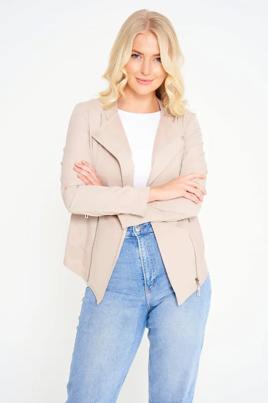 Elle Womens Abbie Jacket In Khaki - Size 8 Uk