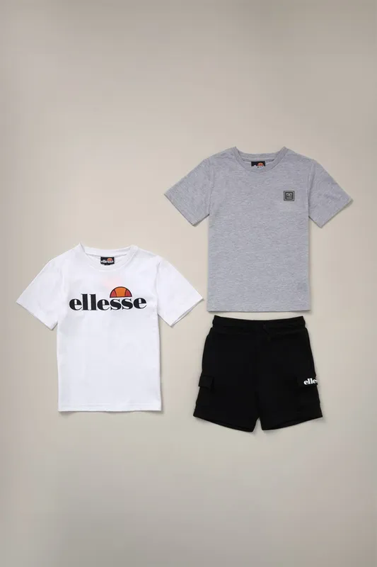 Ellesse 3-Piece T-Shirt And Short Kids Outfit Set