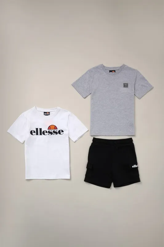 Ellesse 3-Piece T-Shirt And Short Kids Outfit Set
