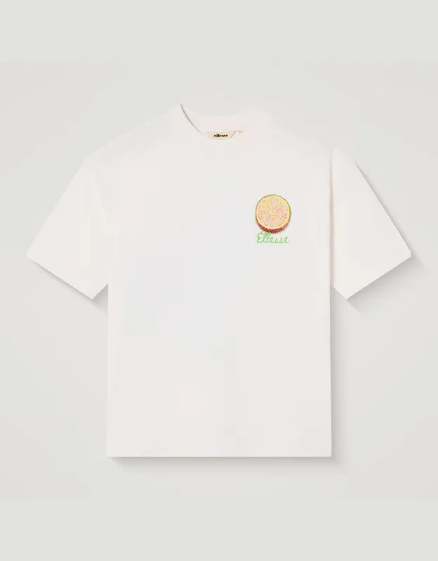 Ellesse Men's The Citrus Tee - Off White - Cream - Size: 36