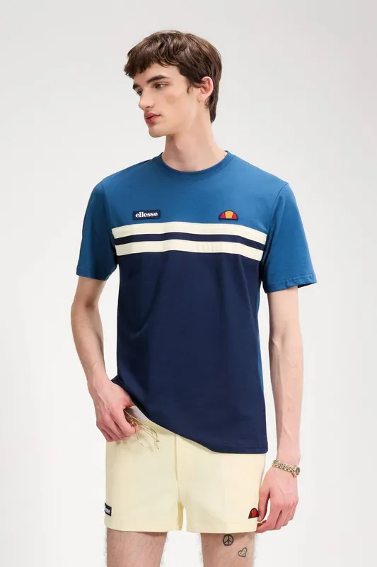 Ellesse Venire T-Shirt - Navy/Light Yellow