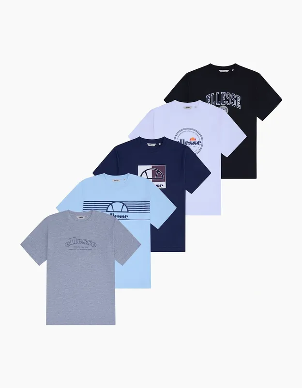 Ellesse Men's Zilla Tee (5 pack) - Multi - Size: 42