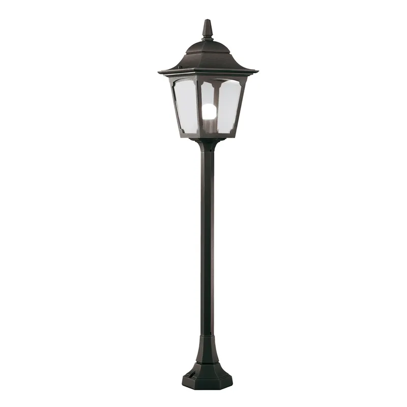 Netlighting Chapel 1 Light Outdoor Post Lantern Black IP44 E27 Black