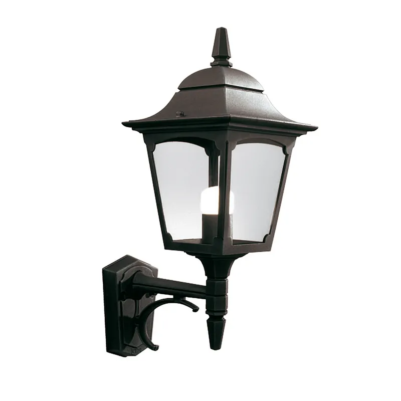 Netlighting Chapel 1 Light Outdoor Wall Lantern Light Black IP44 E27 Black