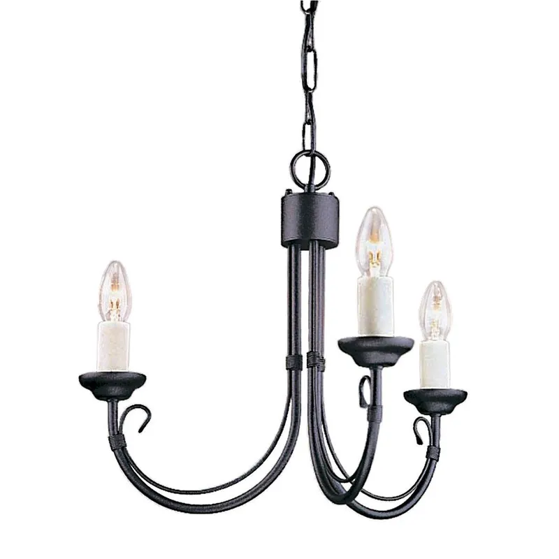 Elstead Lighting Chartwell Chandelier 3 Light Black Finish, E14