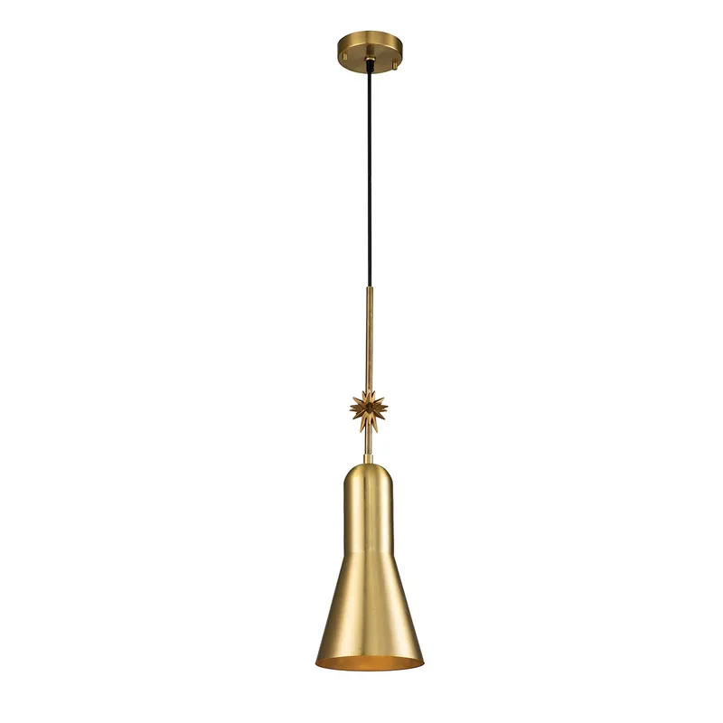 Netlighting Etoile Dome Pendant Ceiling Light Aged Brass & Gold Leaf Gold