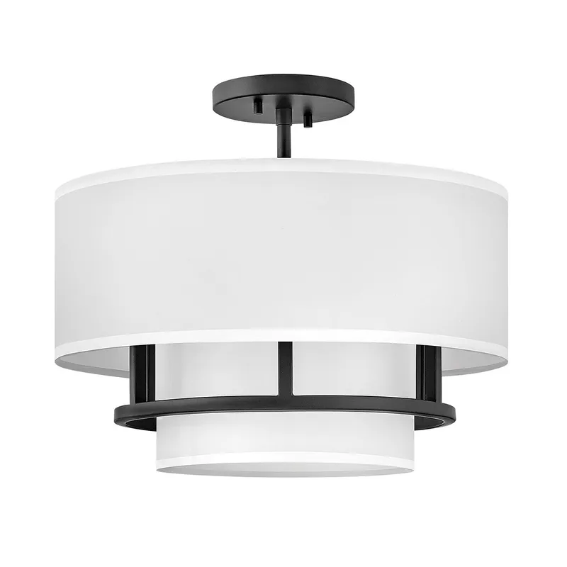 Elstead Lighting Graham 3 Light Cylindrical Ceiling Light, Black