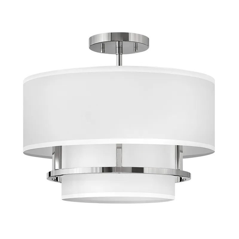 Netlighting Graham 3 Light Cylindrical Ceiling Light Polished Nickel in Silver Silver