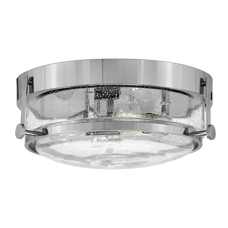 Elstead Lighting Harper 3 Light Flush Ceiling Light, Polished Chrome