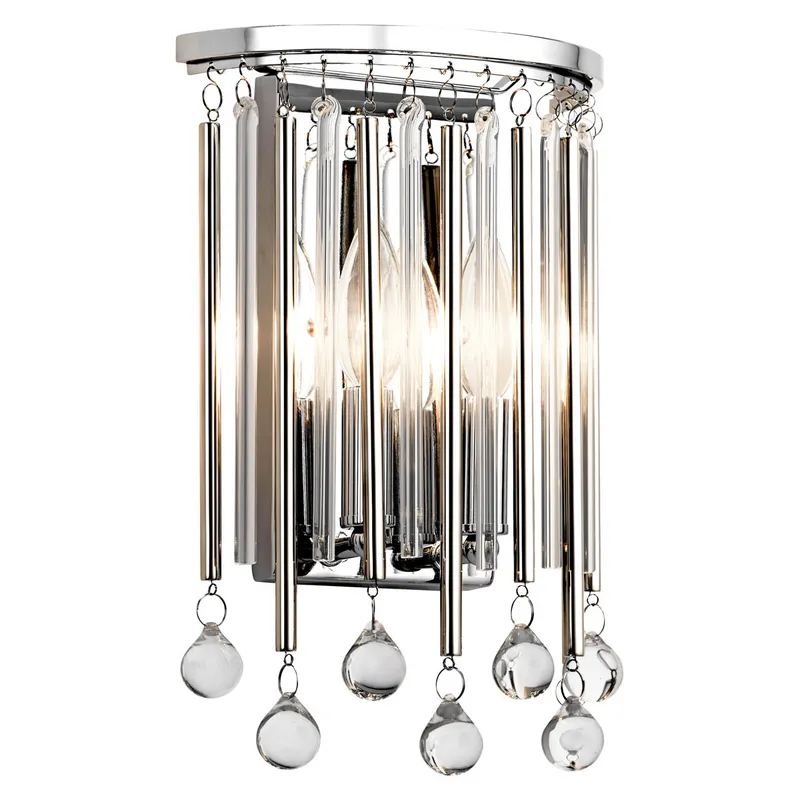 Netlighting Kichler Piper Wall Lamp Polished Chrome in Grey Grey