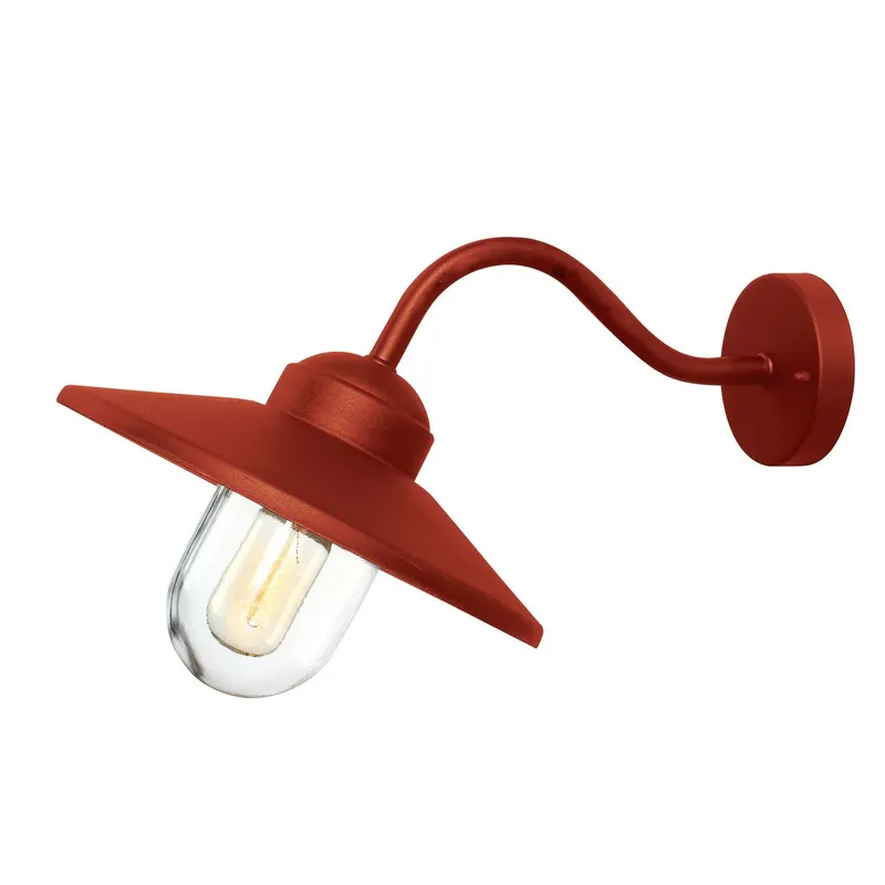 Elstead Lighting Klampenborg 1 Light Outdoor Wall Lantern Oxide Red IP44