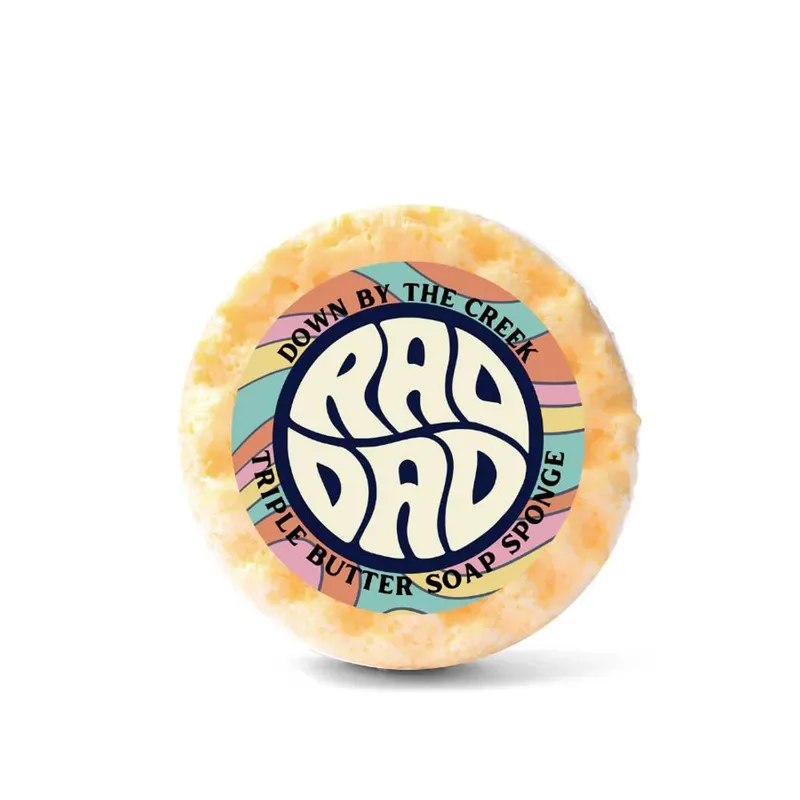 Emily Victoria Candles Triple Butter Shower Soap Sponge Fathers Day Rad Dad in Orange - Orange