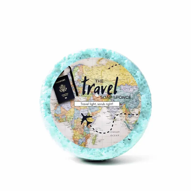 Emily Victoria Candles Triple Butter Shower Soap Sponge The Travel One Shore Thing in Blue - Blue