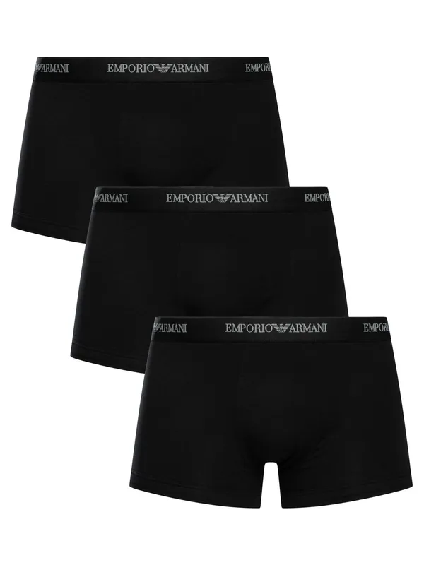 Emporio Armani 3 Pack Trunks - Black