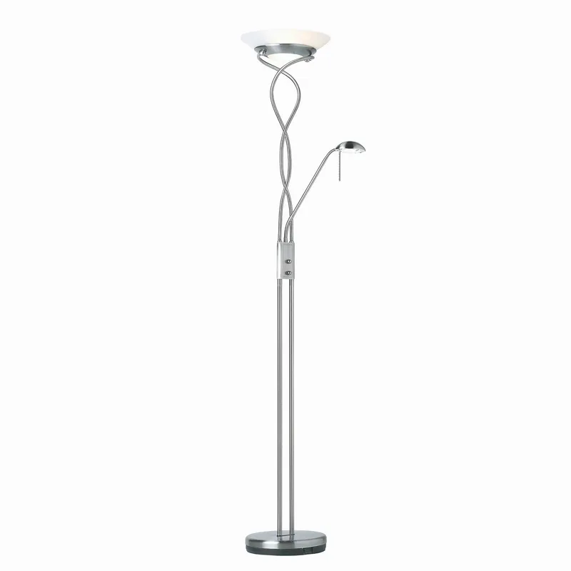Zipcode Design Gabriela 182cm Uplighter Floor Lamp Satin Chrome 182cm H X 32.5cm W X 32.5cm D