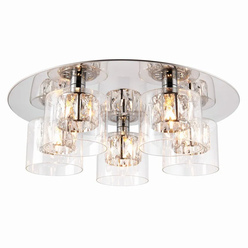 Endon Collection Lighting Verina 5 Light Flush Chrome, Glass, G9