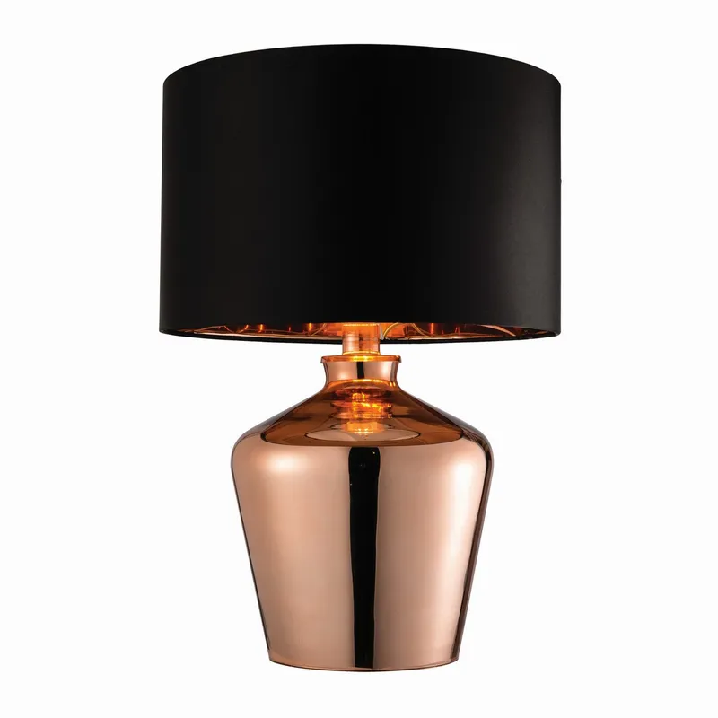Endon Collection Lighting Waldorf Table Lamp Copper Glass, E27