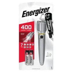 Energizer Metal Pocket Size LED Torch 25 Hour Run Time 2AA Silver