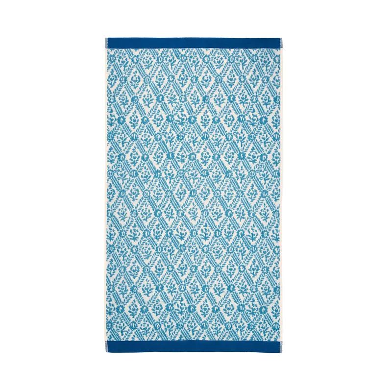 English Heritage St John's Trellis Bath Towel, Turquoise