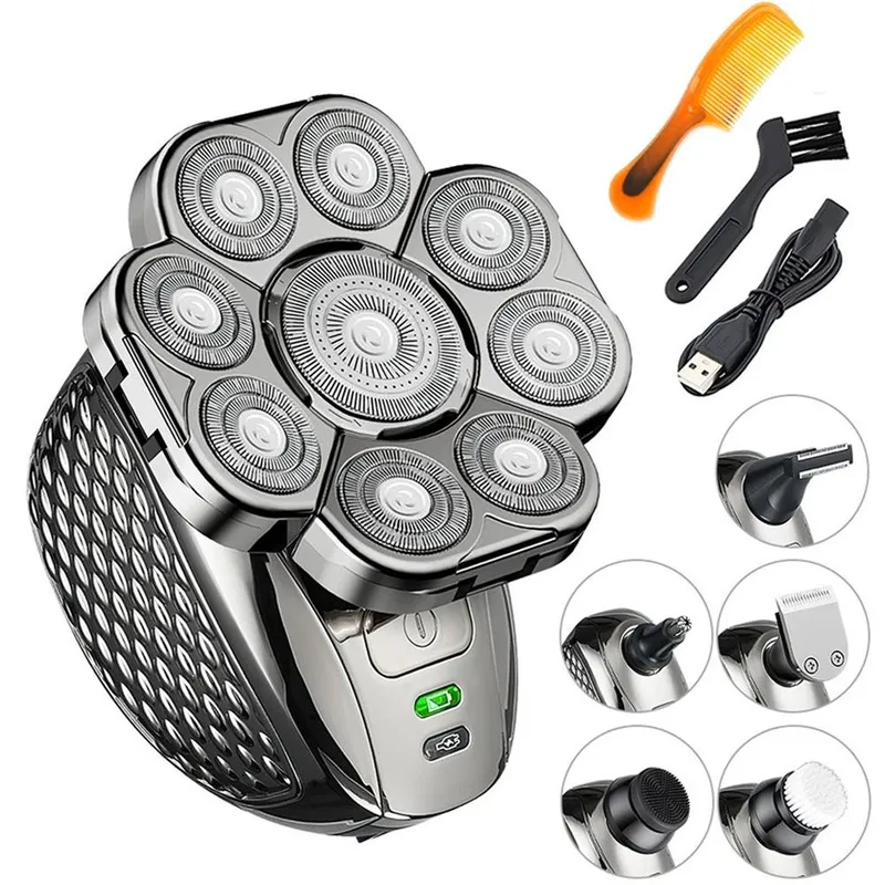 Eonlion 9D Bald Head Shavers Electric Shaver Cordless Wet in Grey - Grey