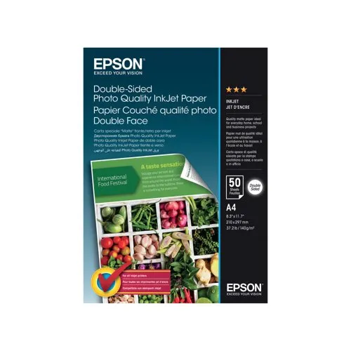 Epson Double-sided Photo Quality Inkjet Paper A4 50 Sheets