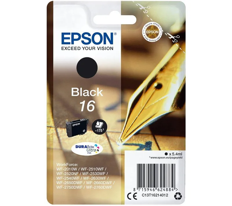 Original Epson 16 Black Ink Cartridge