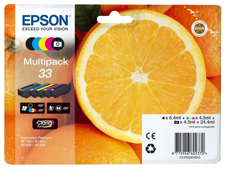 Original Epson 33 Ink Cartridge Multipack