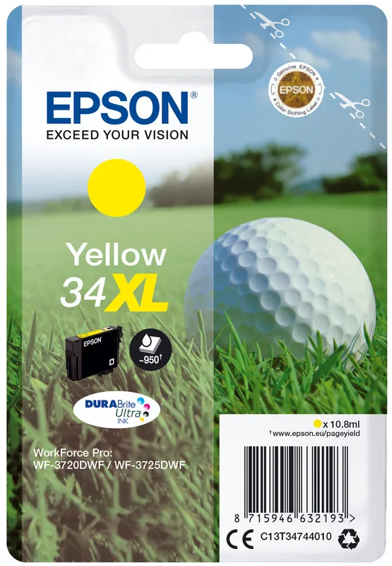 Original Epson 34XL High Capacity Yellow Ink Cartridge