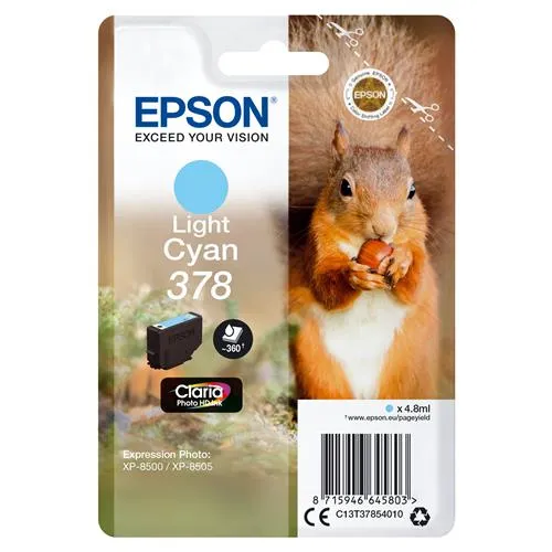 Original Epson 378 Light Cyan Ink Cartridge