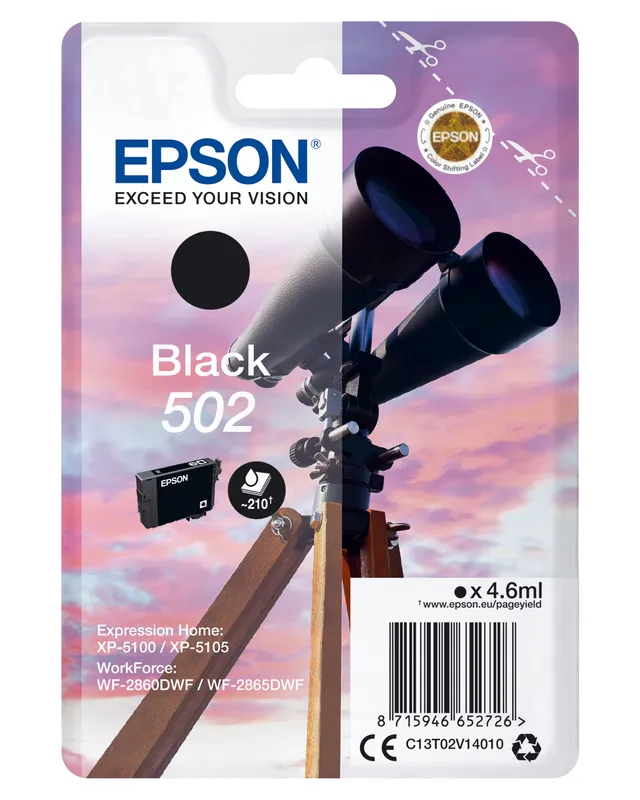 Original Epson 502 Black Ink Cartridge
