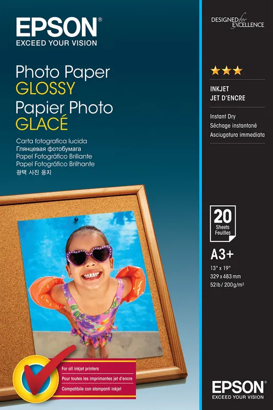 Original Epson (A3+) Glossy Photo Paper 20 sheets