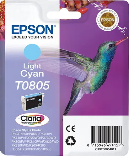 Original Epson T0805 Light Cyan Ink Cartridge